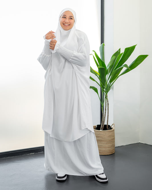 White jilbab set
